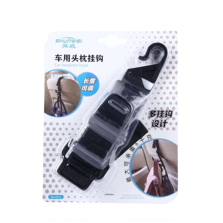 SHUNWEI SD-2512 Car Headrest Hook Universal Adjustable Car Back Seat Headrest Hanger Holder Hook ...