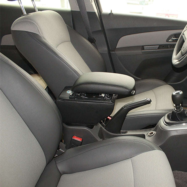 Car ABS Leather Wrapped Armrest Box with Fast Charge USB Holes and Cables for Tiguan(Grey)