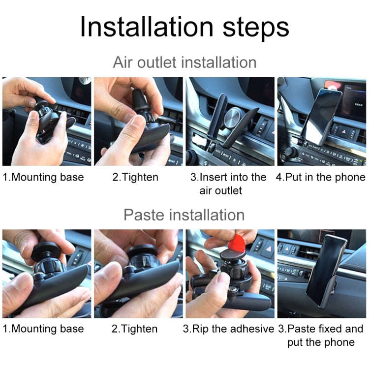 Universal Car Air Vent Mount Phone Holder Stand, Clip Width: 6-8.5cm, For iPhone, Galaxy, Sony, L...