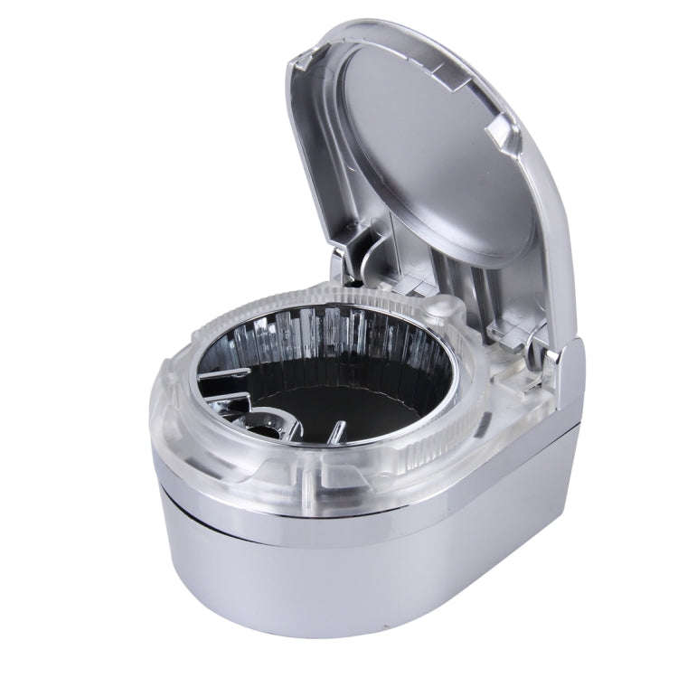 SHUNWEI SD-1201 Mini Portable Car Ashtray Blue LED Light for Dashboard Cigar Cigarette(Silver)