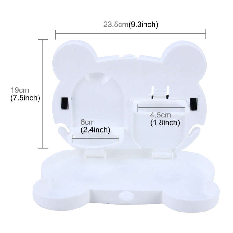 Cartoon Style Foldable Back Car Seat Drink Holder Back Seat Food Tray Storage Organizer Table(White)