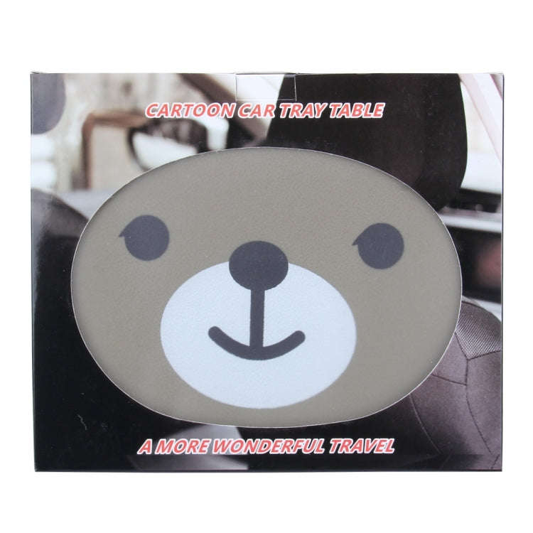 Cartoon Style Foldable Back Car Seat Drink Holder Back Seat Food Tray Storage Organizer Table(Brown)
