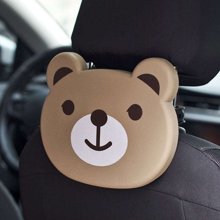 Cartoon Style Foldable Back Car Seat Drink Holder Back Seat Food Tray Storage Organizer Table(Brown)