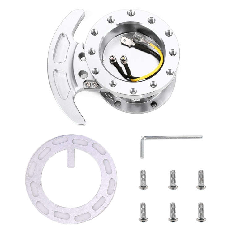 Car Tilt Racing Steering Wheel Quick Release Hub Kit Adapter Body Removable Snap Off Boss Kit(Sil...