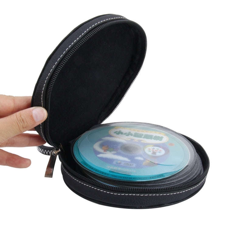 20 CD Disc Storage Case Leather Bag Heavy Duty CD/ DVD Wallet for Car, Home, Office and Travel(Bl...