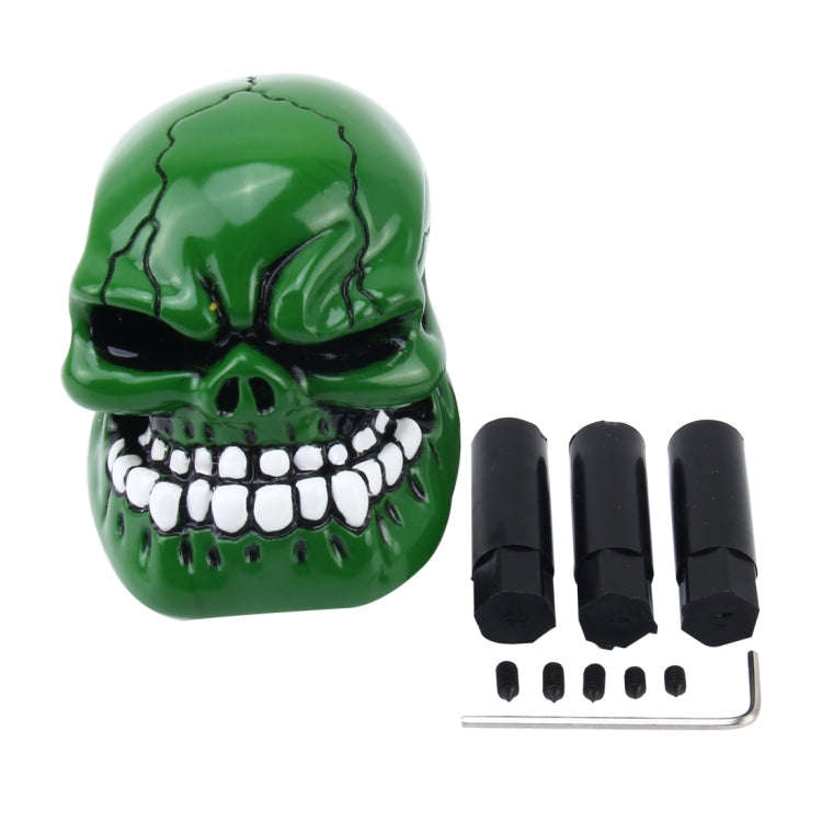 Universal Skull Head Shape ABS Manual or Automatic Gear Shift Knob  with Three Rubber Covers Fit ...