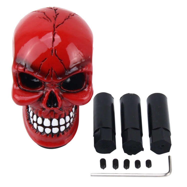 Universal Skull Head Shape ABS Manual or Automatic Gear Shift Knob with Three Rubber Covers Fit f...
