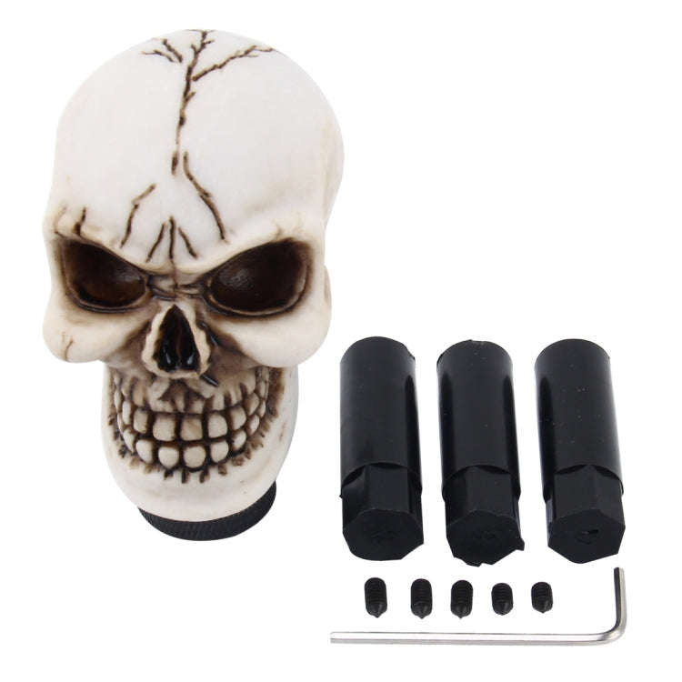 Universal Skull Head Shape ABS Manual or Automatic Gear Shift Knob  with Three Rubber Covers Fit ...