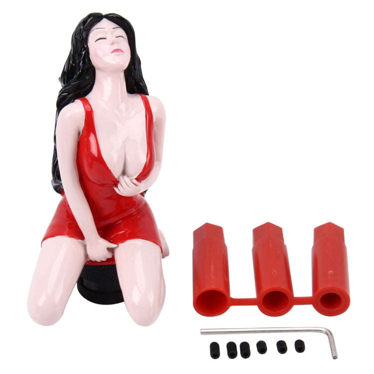 Universal Sexy Beauty Shape ABS Manual or Automatic Gear Shift Knob with Three Rubber Covers Fit ...