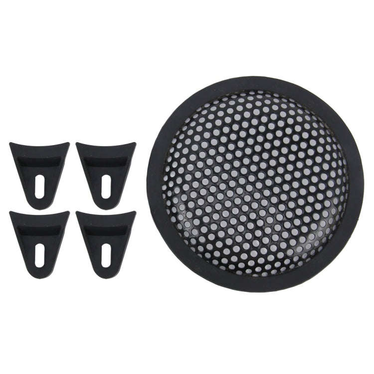 5 inch Car Auto Metal Mesh Black Round Hole Subwoofer Loudspeaker Protective Cover Mask Kit with ...