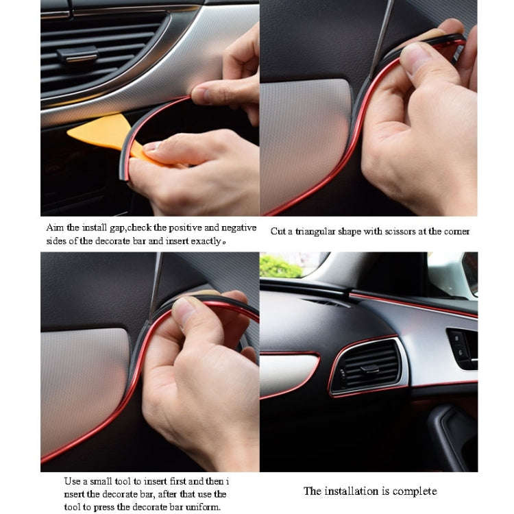 5m Flexible Trim For DIY Automobile Car Interior Moulding Trim Decorative Line Strip with Film Sc...