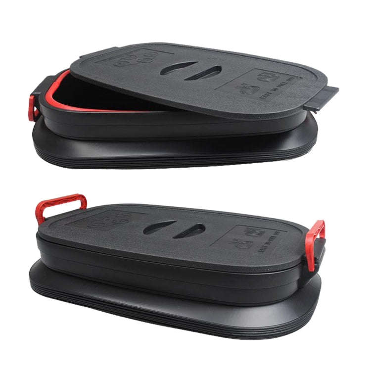 37L Car Collapsible Plastic Organizer Bin with Lid for Camping and Outdoor