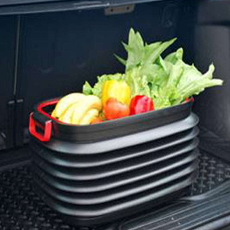37L Car Collapsible Plastic Organizer Bin with Lid for Camping and Outdoor