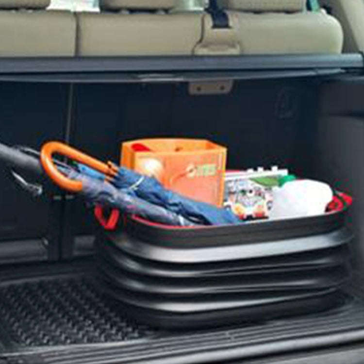 37L Car Collapsible Plastic Organizer Bin with Lid for Camping and Outdoor