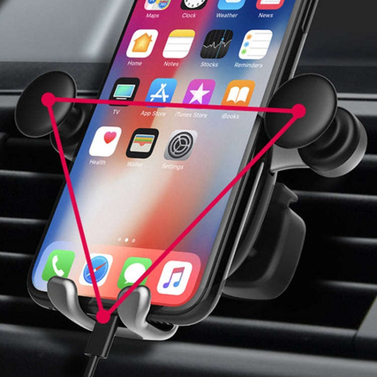 Big Eyes Pattern Gravity Cartoon Air Vent Car Mount Phone Holder(Silver)
