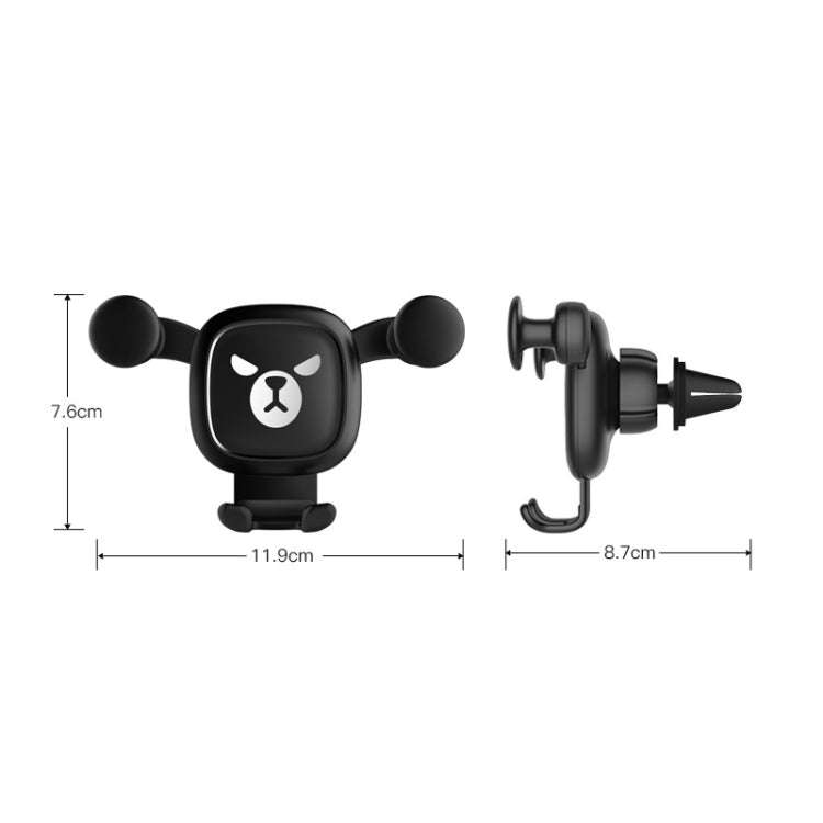 Big Eyes Pattern Gravity Cartoon Air Vent Car Mount Phone Holder(Silver)