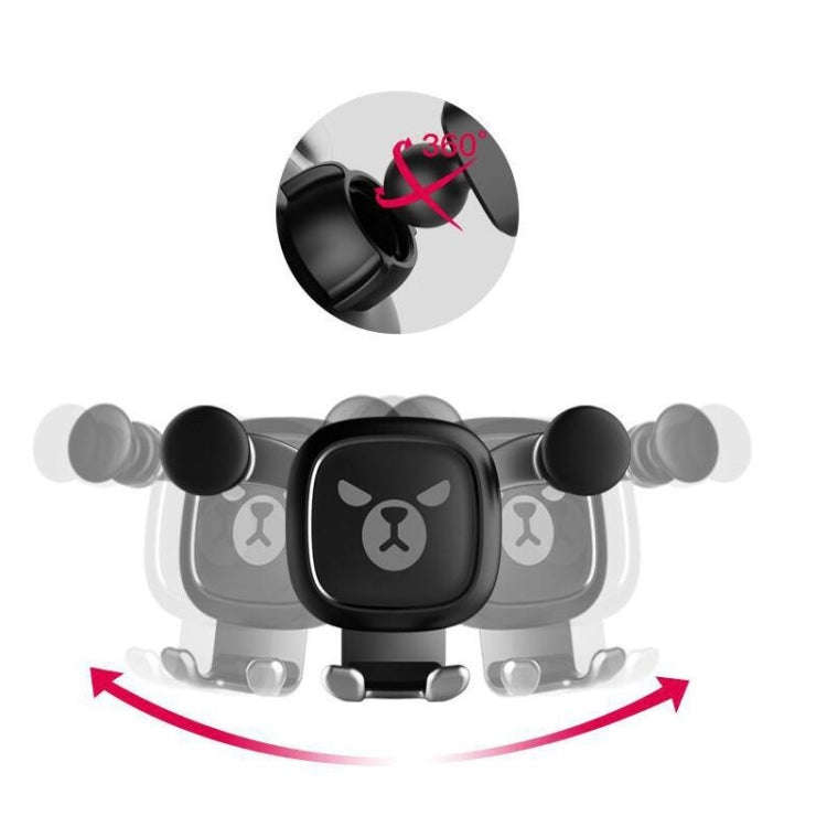 Big Eyes Pattern Gravity Cartoon Air Vent Car Mount Phone Holder(Silver)