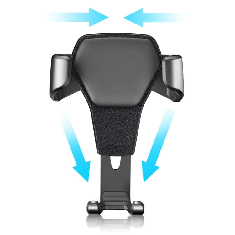 Litchi Texture Gravity Car Mount Phone Holder (White)