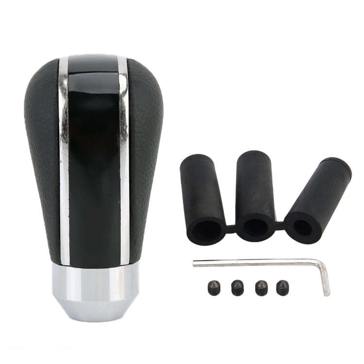 Universal Car Leather Metal Gear Shift Knob Modified Car Auto Transmission Shift Lever Knob(Black)
