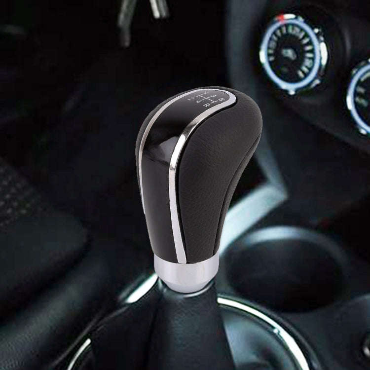 Universal Car Leather Metal Gear Shift Knob Modified Car Auto Transmission Shift Lever Knob(Black)