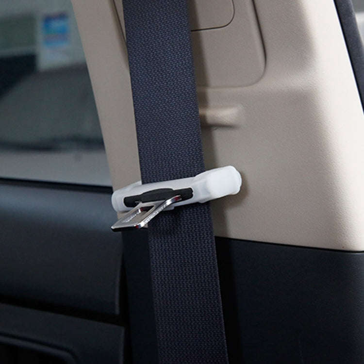 Universal Adjustable Car Seat Belt Buckle Plug Protective Cover Case(White)