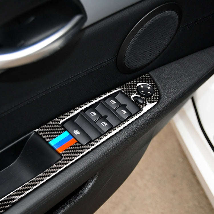 Car Carbon Fiber Window Lift Panel Without Folding Key Three Color Decorative Sticker for BMW Z4 ...