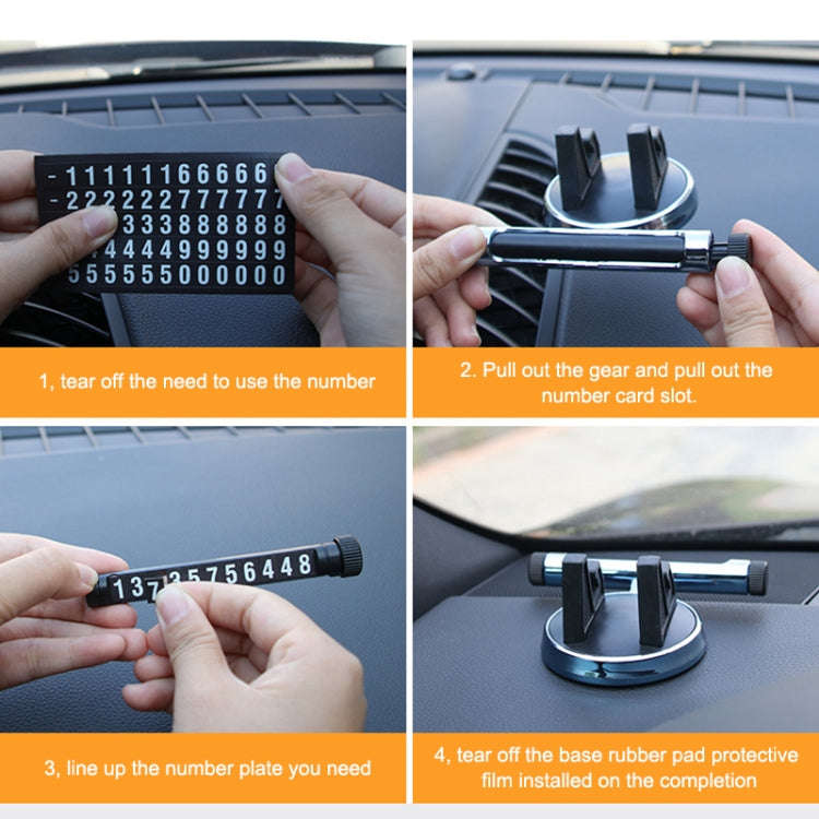 Multi-function Car Instrument Panel Mobile Phone Holder Temporary Parking Card(Silver)
