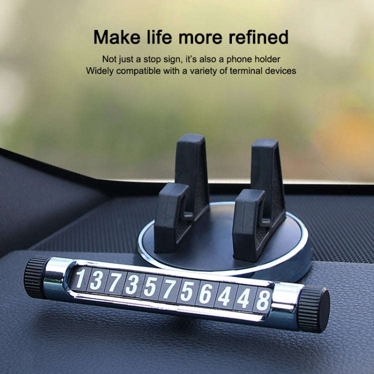 Multi-function Car Instrument Panel Mobile Phone Holder Temporary Parking Card(Silver)