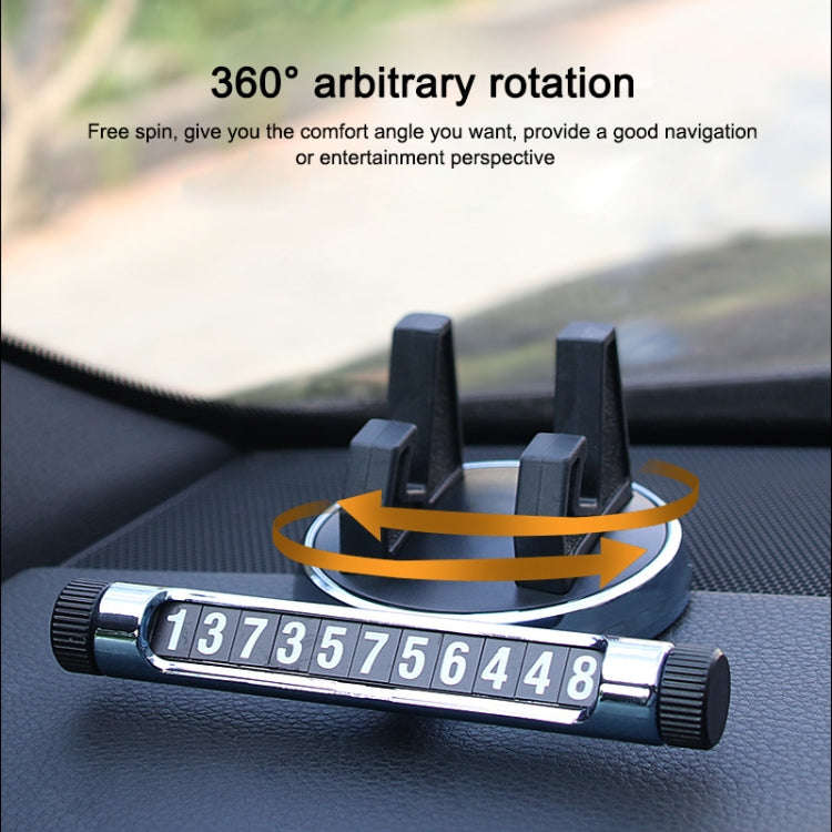 Multi-function Car Instrument Panel Mobile Phone Holder Temporary Parking Card(Silver)