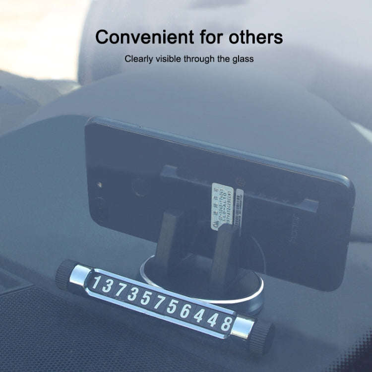 Multi-function Car Instrument Panel Mobile Phone Holder Temporary Parking Card(Silver)