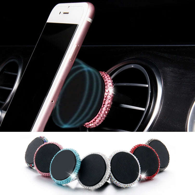 Car Diamond Magnetic Air Outlet Mobile Phone Holder(Pink)