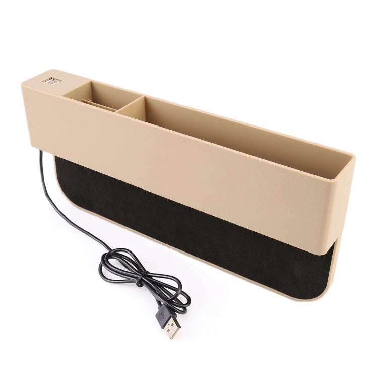 Universal Car Multi-functional Charger Console Side Pocket Seat Gap Side Storage Box, with 2 USB ...