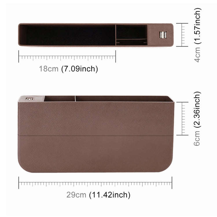 Universal Car Multi-functional Charger Console Side Pocket Seat Gap Side Storage Box, with 2 USB ...