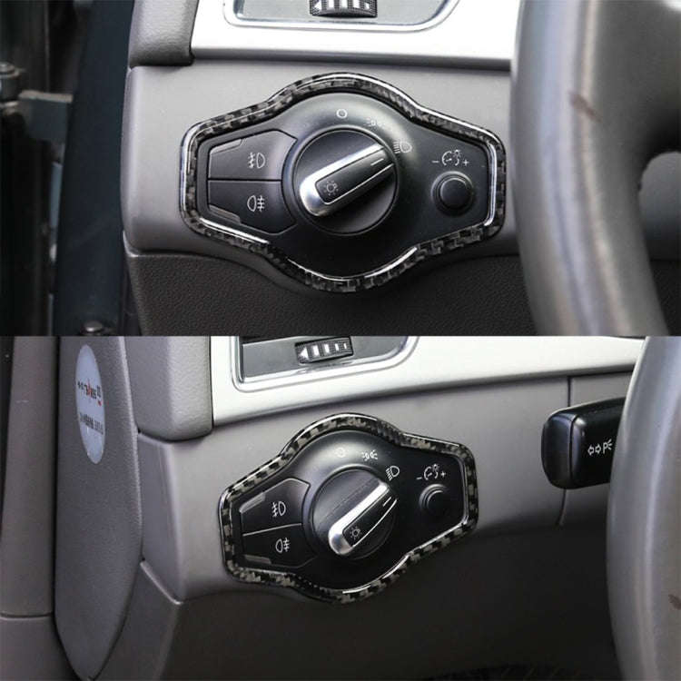 Car Carbon Fiber Headlight Switch Button Decorative Sticker for Audi A4L / A5 / Q5 2009-2016