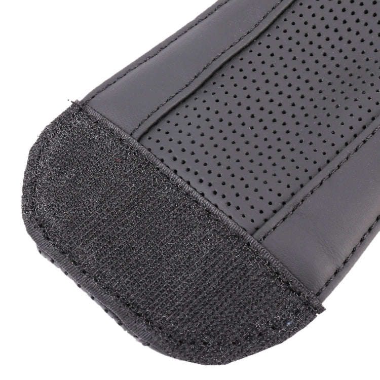 Universal Nonslip Breathable Genuine Leather Car Gear Shift Knob Cover(Black)