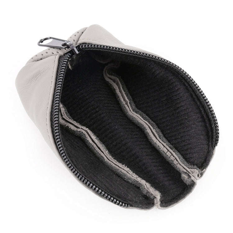 Universal Nonslip Breathable Genuine Leather Car Gear Shift Knob Cover(Grey)