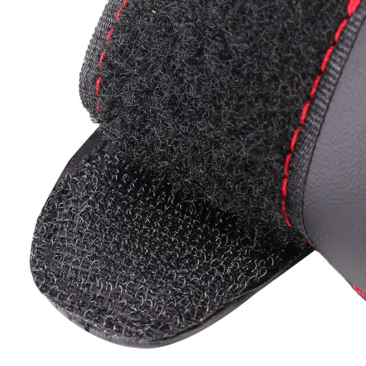 Universal Nonslip Breathable Genuine Leather Car Gear Shift Knob Cover(Black Red)