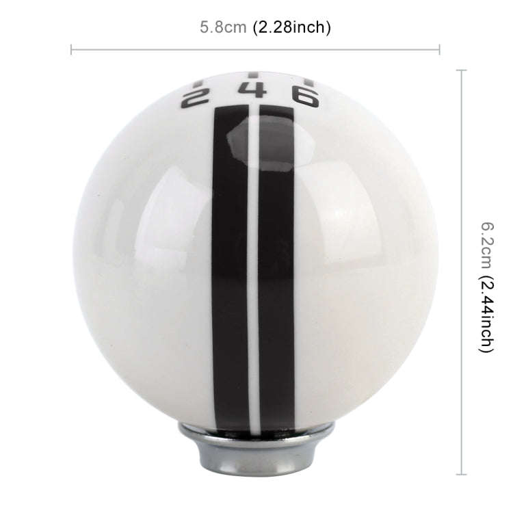 Universal Vehicle Ball Shape Modified Resin Shifter Manual 6-Speed Left-R Gear Shift Knob(Black)