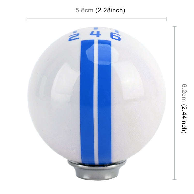 Universal Vehicle Ball Shape Modified Resin Shifter Manual 6-Speed Left-R Gear Shift Knob(Blue)