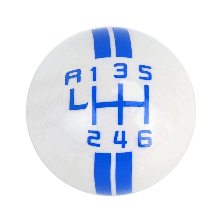 Universal Vehicle Ball Shape Modified Resin Shifter Manual 6-Speed Left-R Gear Shift Knob(Blue)