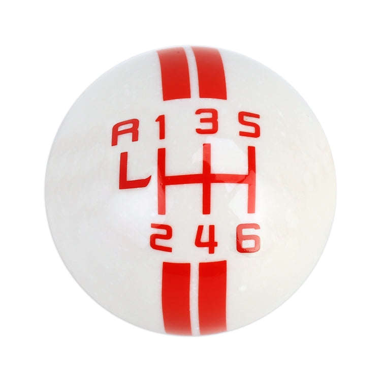Universal Vehicle Ball Shape Modified Resin Shifter Manual 6-Speed Left-R Gear Shift Knob(Red)