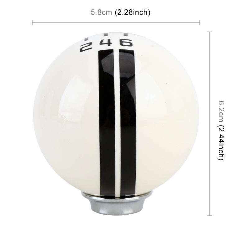 Universal Vehicle Ball Shape Modified Resin Shifter Manual 6-Speed Right-R Gear Shift Knob(Black)