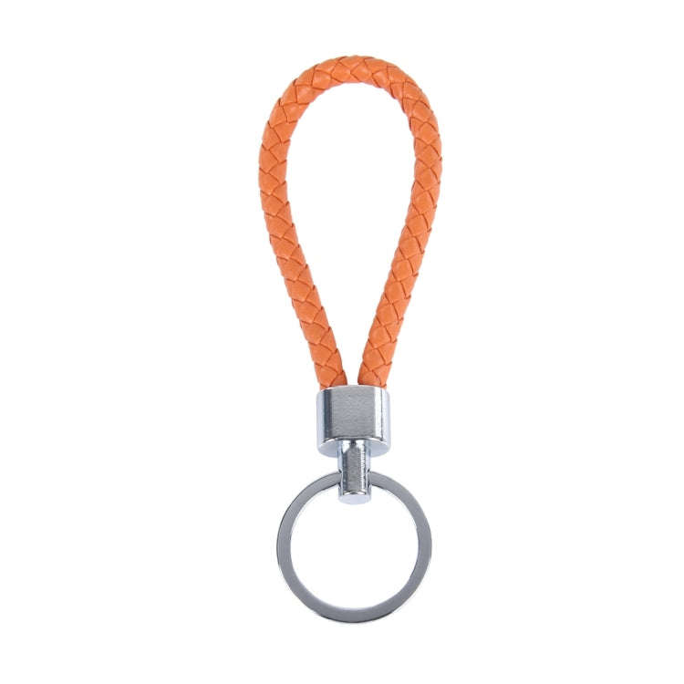 5pcs Car Key Ring Holder With Leather Strip (Orange)