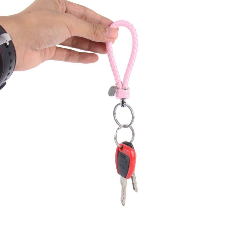 5pcs Car Key Ring Holder With Leather Strip(Pink)