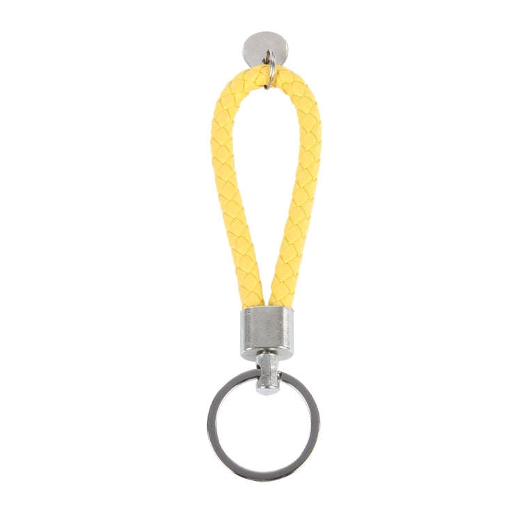 5pcs Car Key Ring Holder With Leather Strip(Yellow)