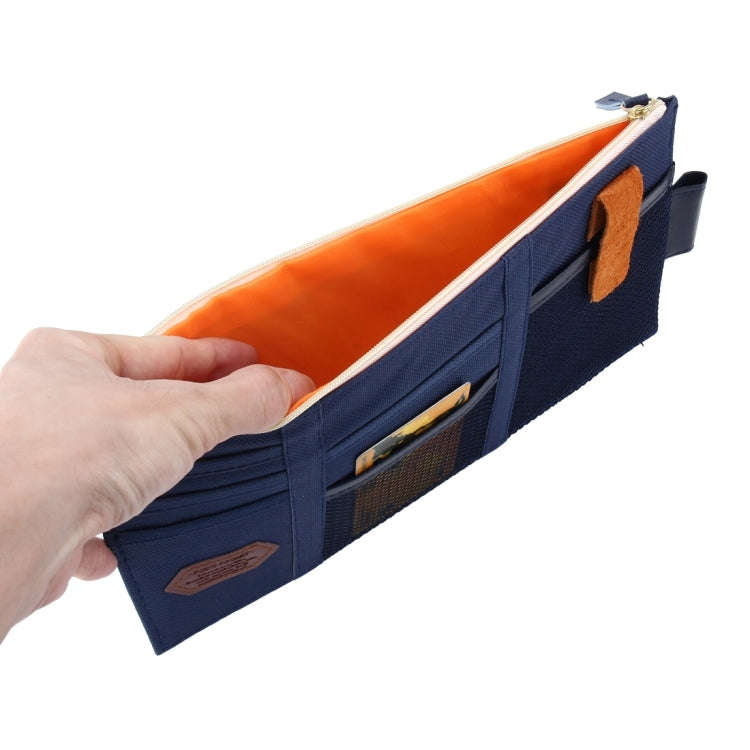 Multi-functional Auto Car Sun Visor Sunglass Holder Card Storage Holder Inner Pouch Bag(Dark Blue)