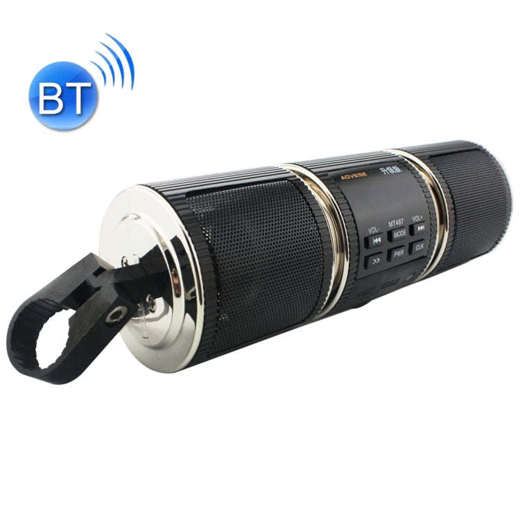 Motorcycle Waterproof Aluminum Shell Bluetooth Handle Stereo Speaker, Support BT/MP3/FM/TF(Black)
