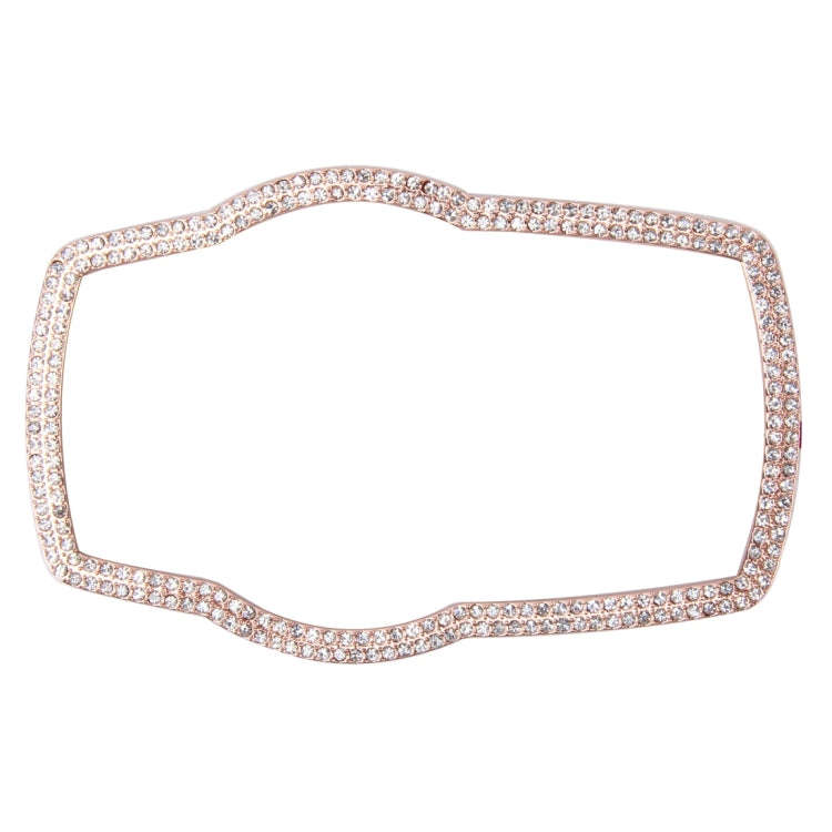 Car Aluminum Steering Wheel Decoration Ring with Diamonds For BMW(Rose Gold)