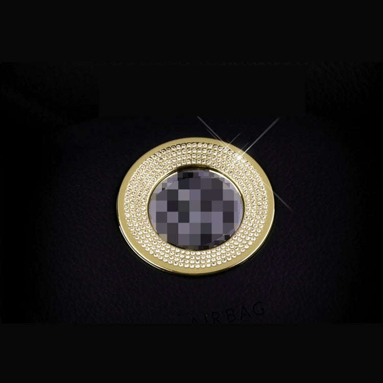 Car Aluminum Steering Wheel Decoration Ring with Diamonds For Volkswagen(Gold)