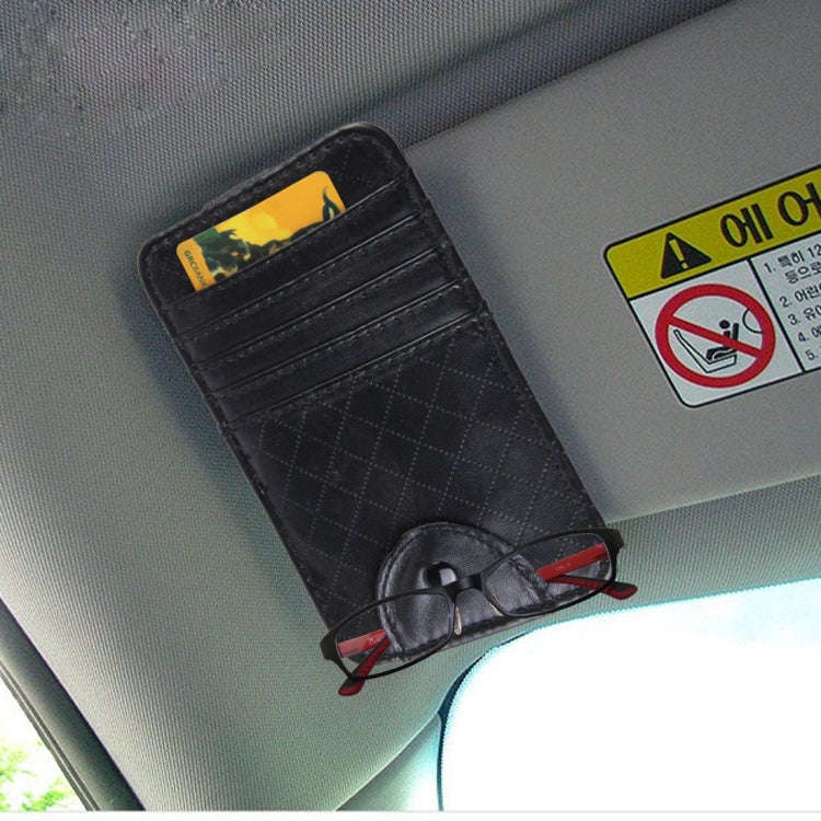 FUDAOCHE Multi-functional Auto Car Sun Visor Sunglasses Holder Card CD Storage Holder Pouch Bag(B...